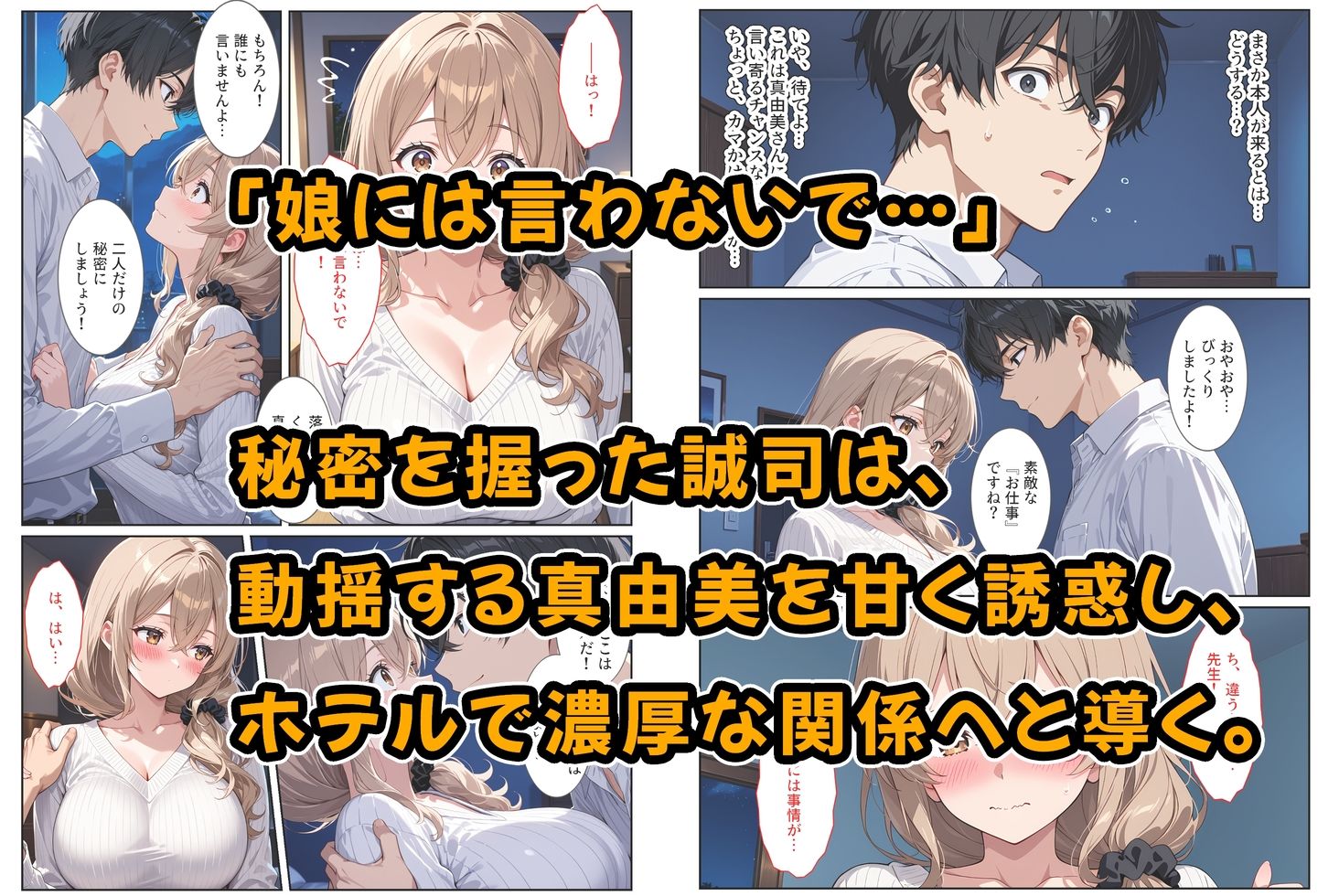 デリヘル呼んだら教え子のママが来たので孕ませました〜娘も一緒に種付けて腹ボテ家族に〜_004